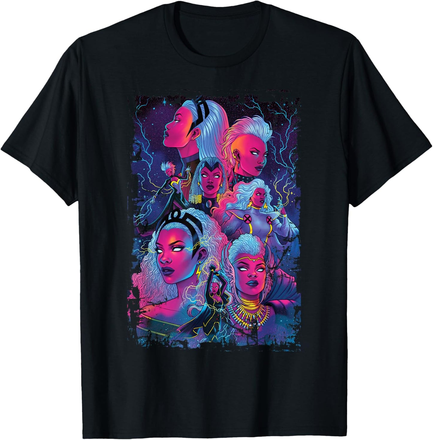 Marvel X-Men Storm of Past and Present Distressed Poster T-Shirt - T-Shirt | Black