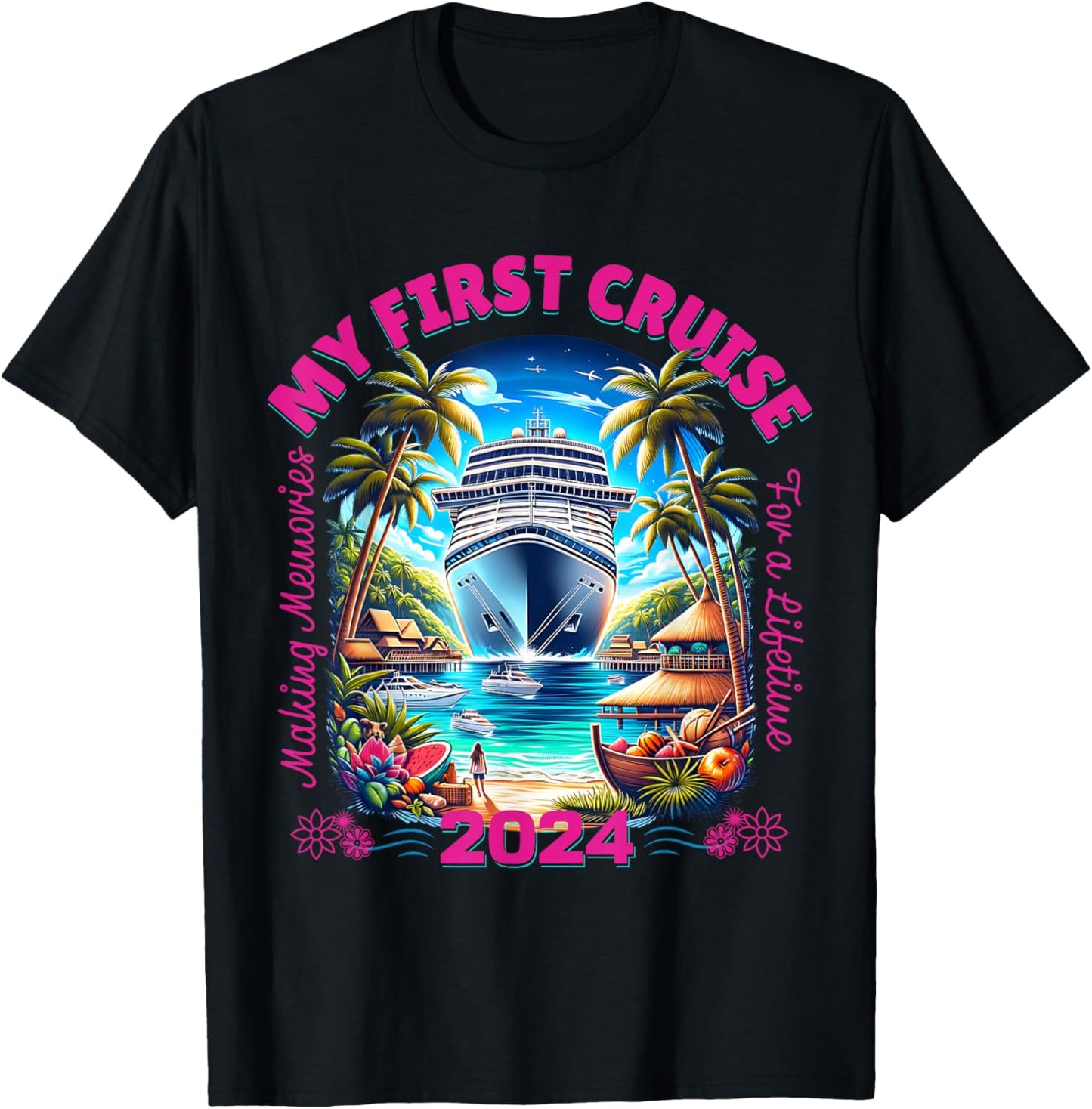 Making Memories For A Lifetime Matching My First Cruise 2024 T-Shirt - T-Shirt | Black