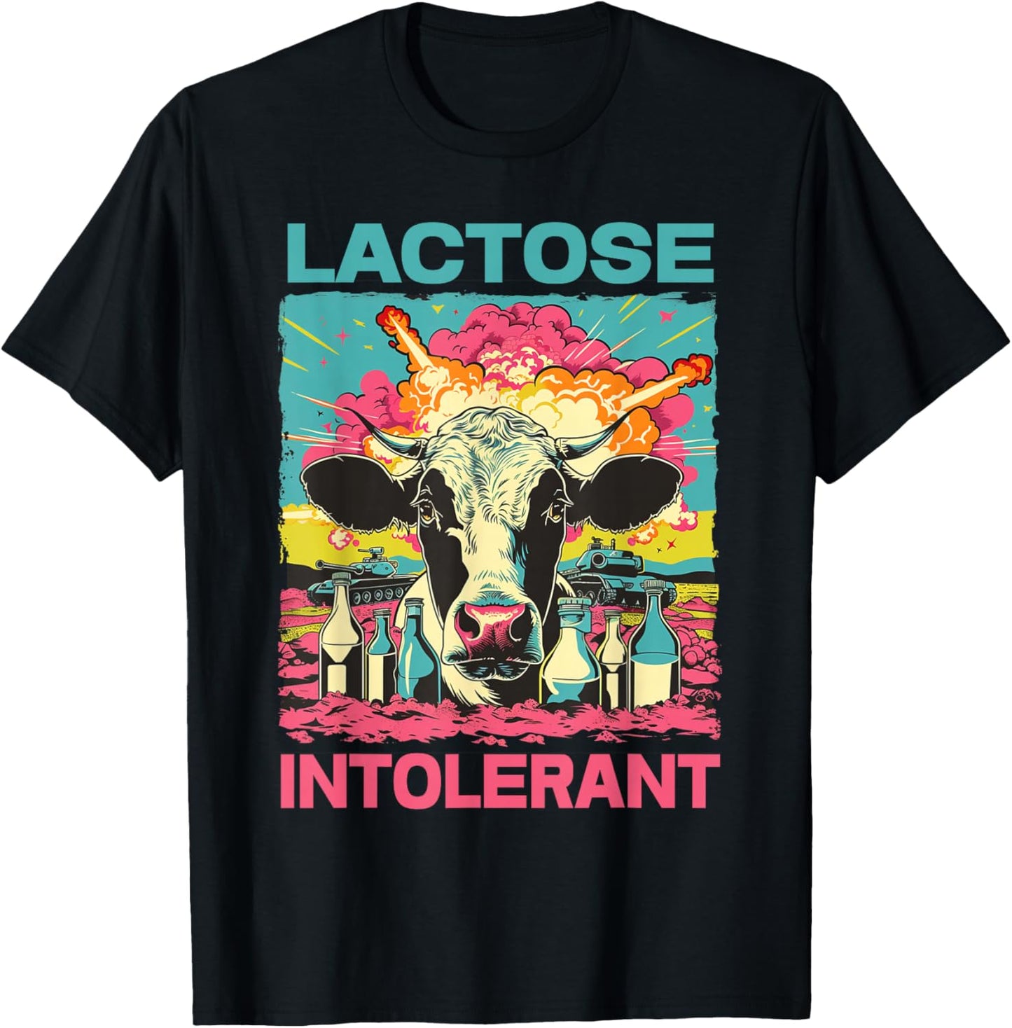 Funny Lactose Intolerant , Small, Black T-Shirt - T-Shirt | Black