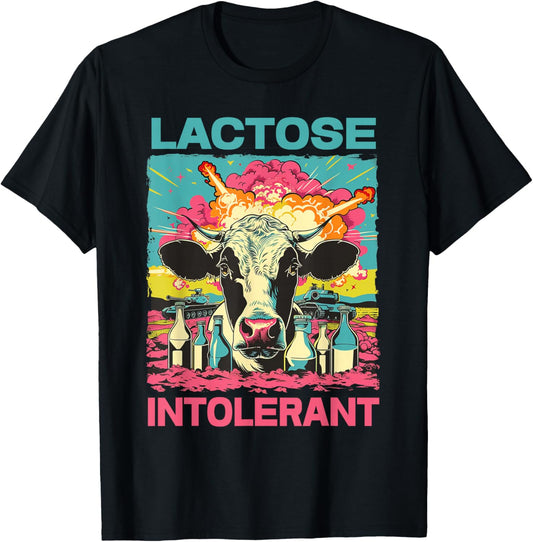 Funny Lactose Intolerant , Small, Black T-Shirt - T-Shirt | Black