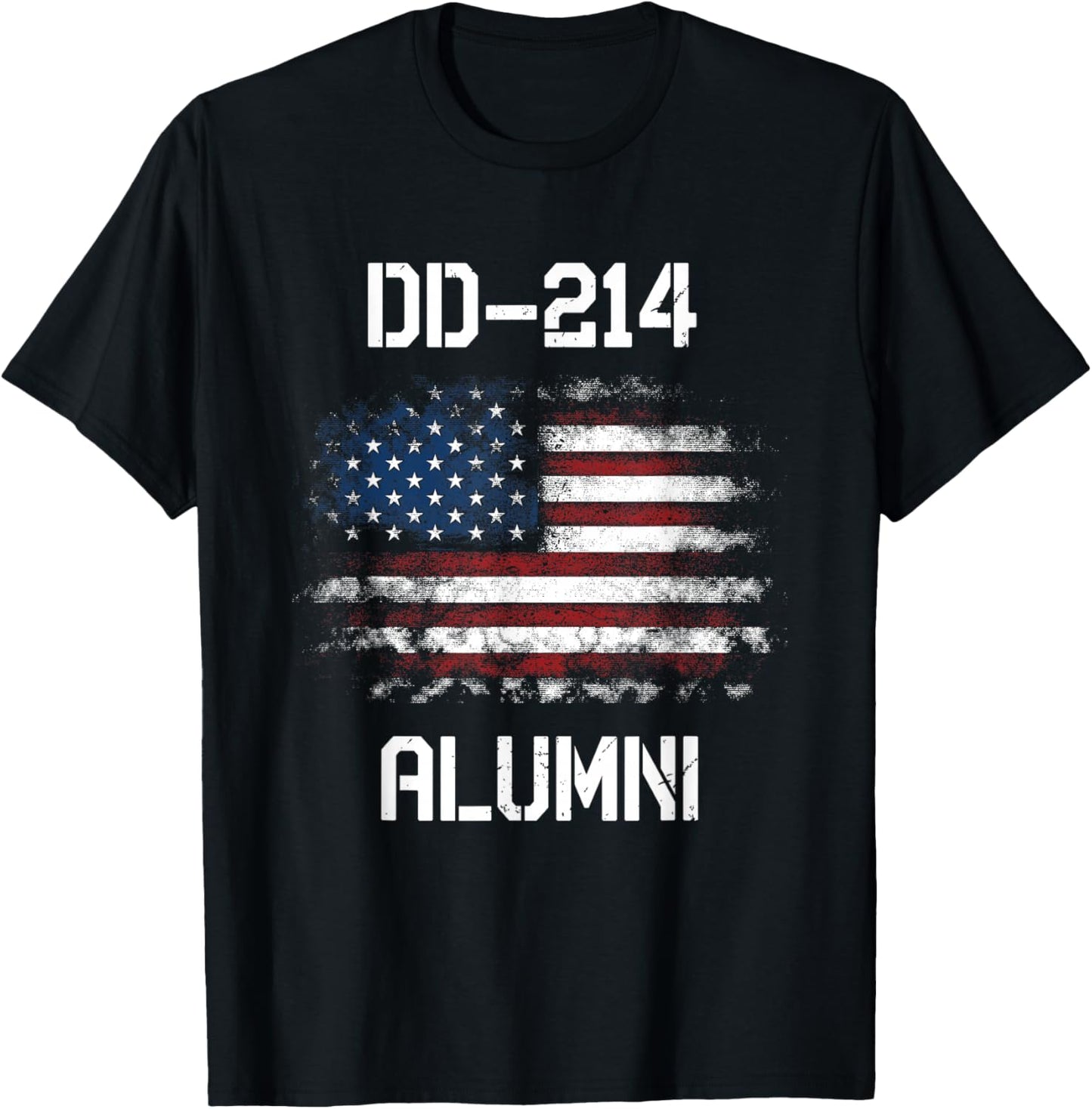 DD-214 Alumni USA Flag Military Service Veteran Soldiers Men T-Shirt - T-Shirt | Black