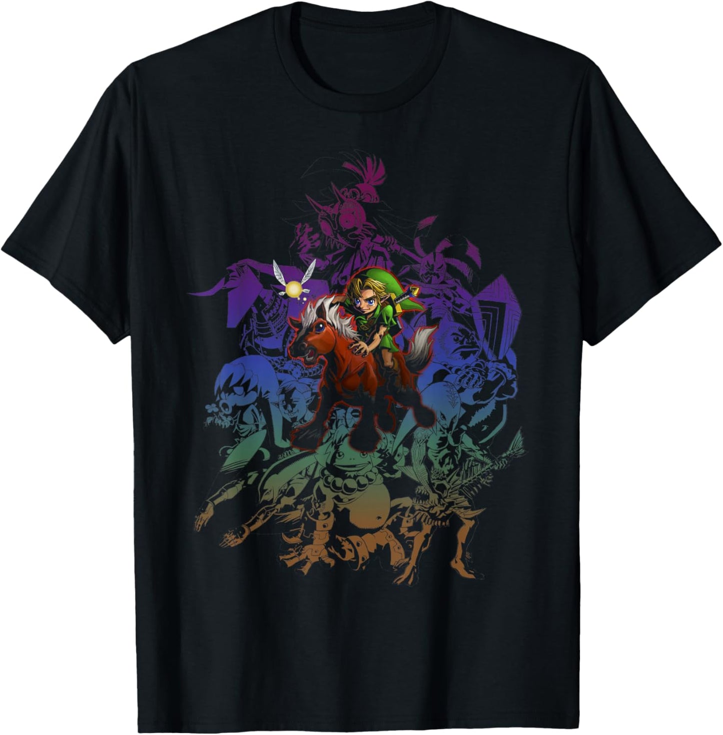 The Legend of Zelda Link Navi Horse Collage T-Shirt - T-Shirt | Black