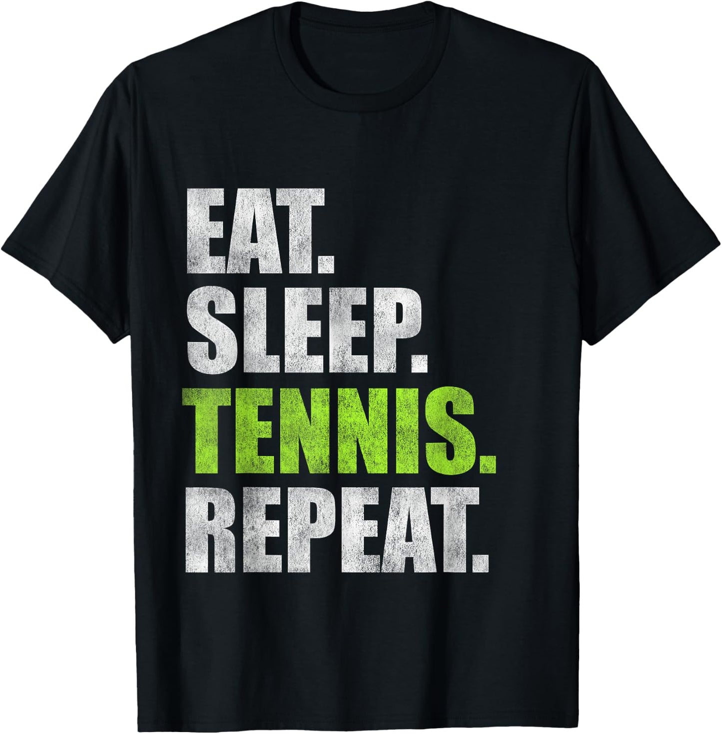 Eat Sleep Tennis Repeat T-Shirt - T-Shirt | Black