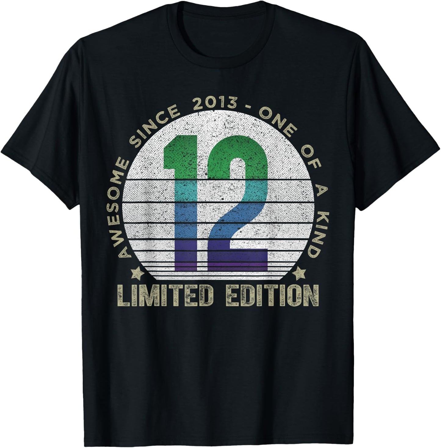 12 Year Old Gifts Vintage 2013 Limited Edition 12th Birthday T-Shirt - T-Shirt | Black