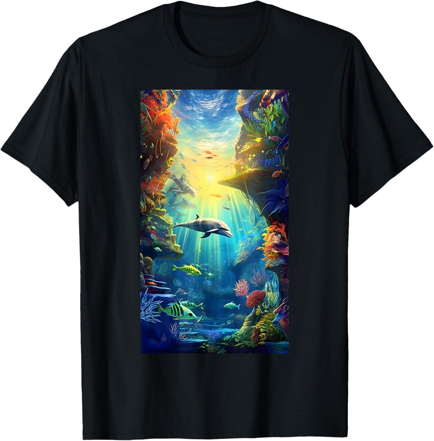 Underwater Sea Wonderland Ocean Nature Protection T-Shirt - T-Shirt | Black