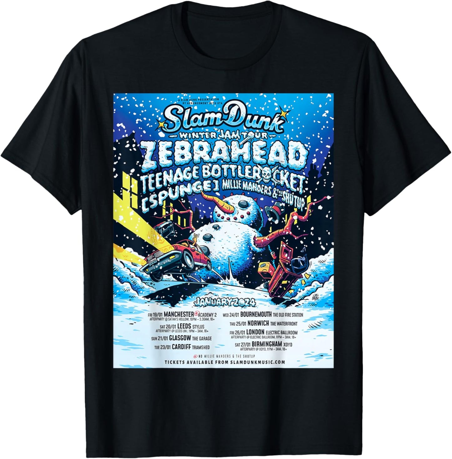Official Zebrahead Winter Jam 2024 T-Shirt - T-Shirt | Black