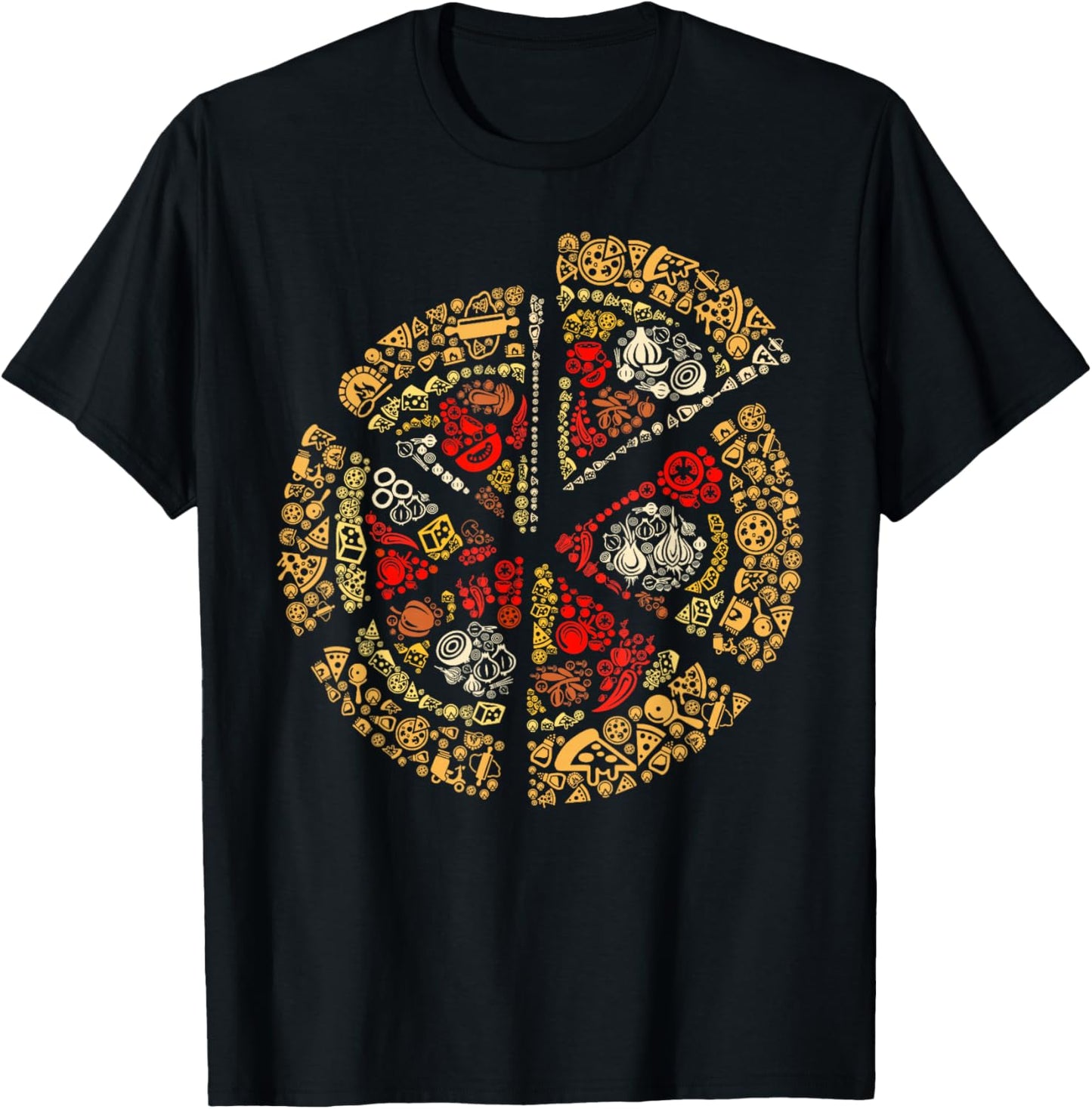 Pizza Lovers Ingredients Tomato Cheese Italian T-Shirt - T-Shirt | Black