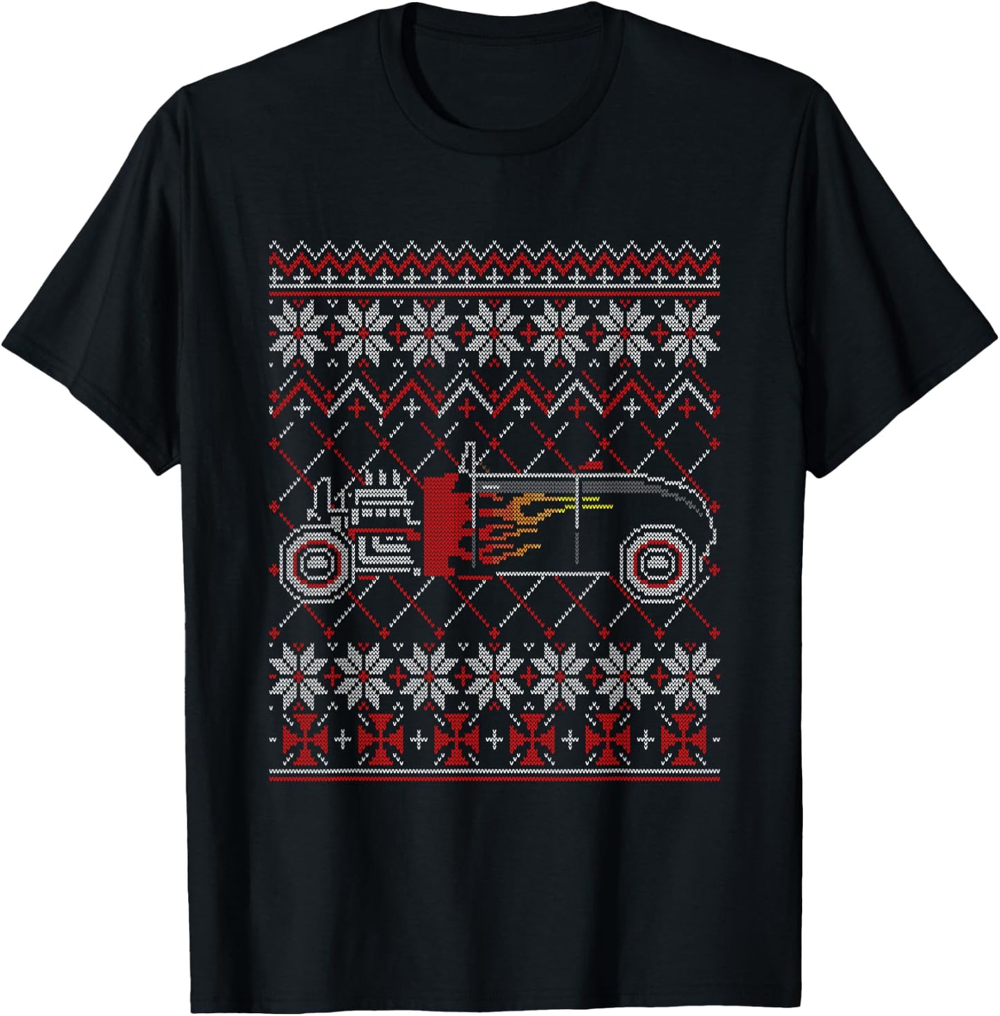 Hot-Rod Racing Ugly Christmas Sweater Vintage Car Tuning T-Shirt - T-Shirt | Black