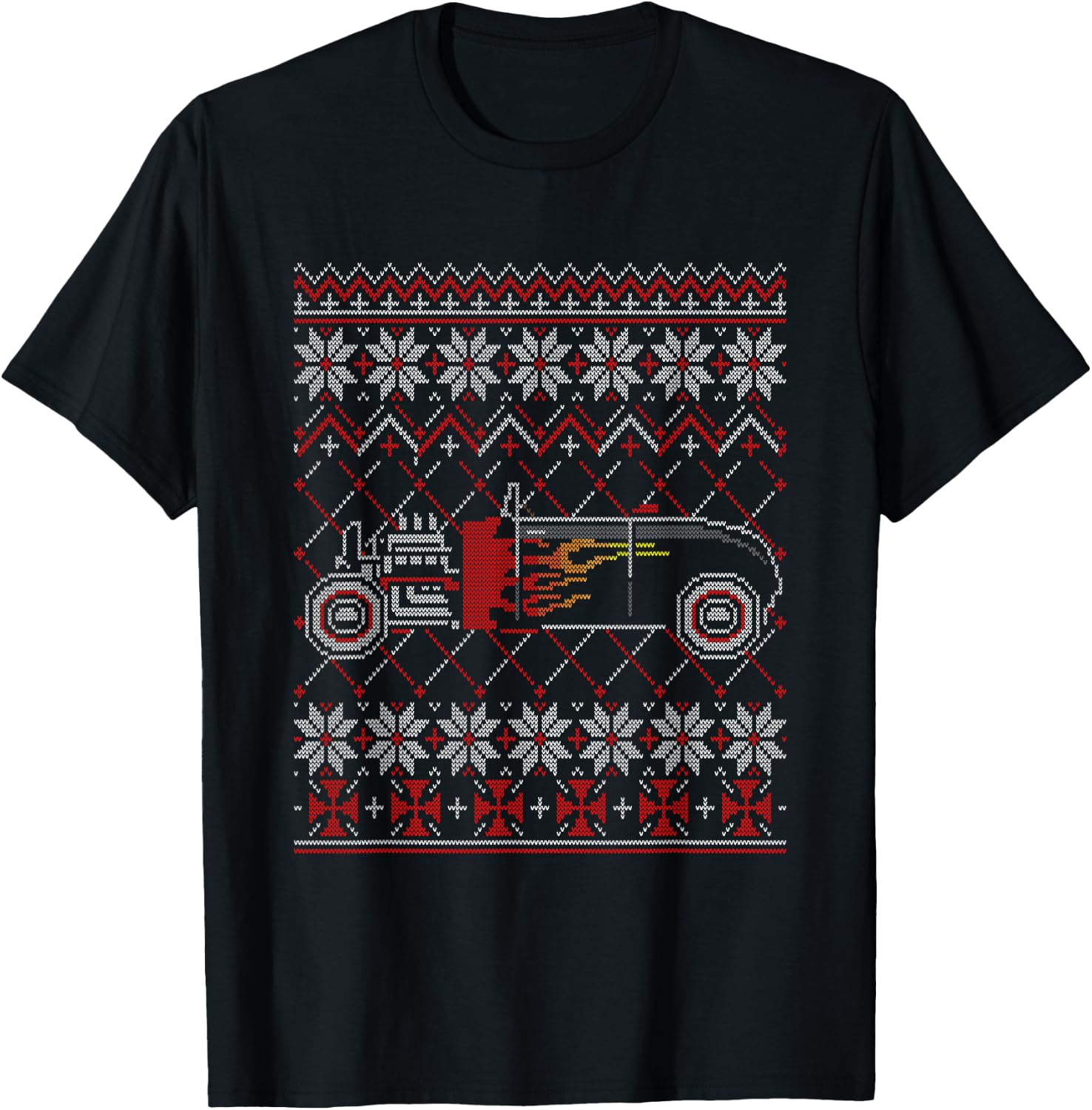Hot-Rod Racing Ugly Christmas Sweater Vintage Car Tuning T-Shirt - T-Shirt | Black
