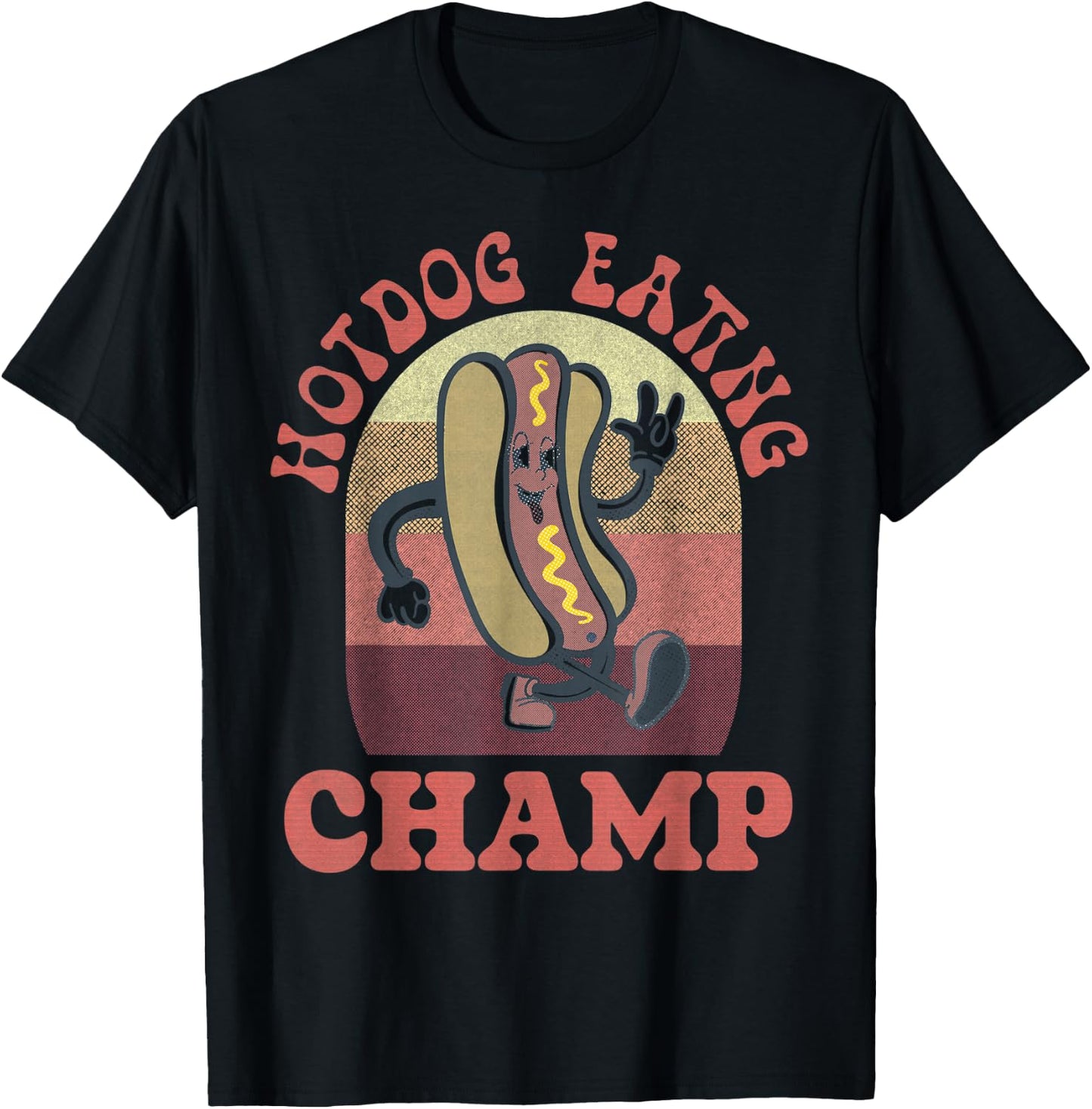 Hot Dog Eating Champion Funny T-Shirt - T-Shirt | Black