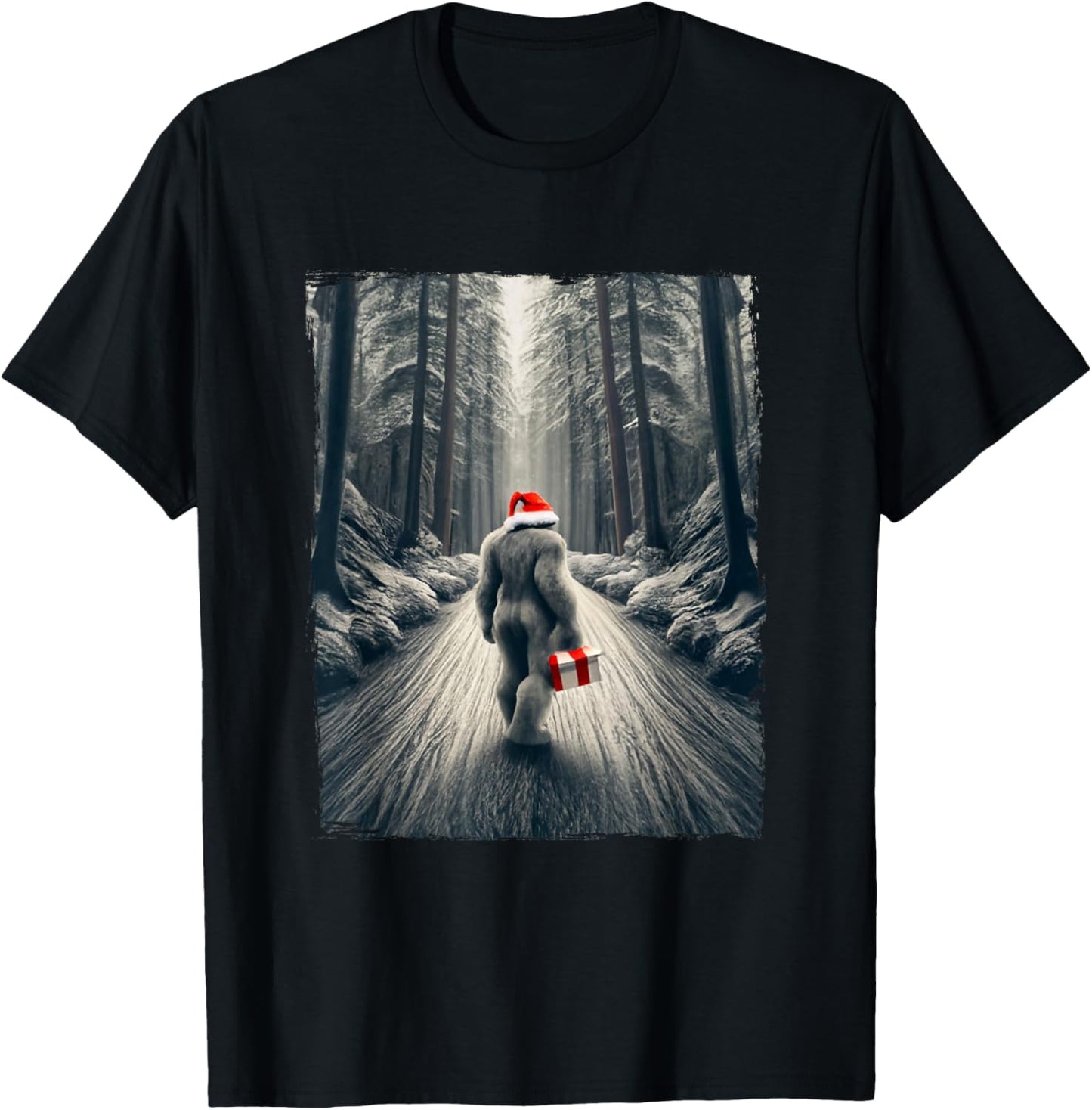 Santa Bigfoot Christmas Sasquatch Believe T-Shirt - T-Shirt | Black