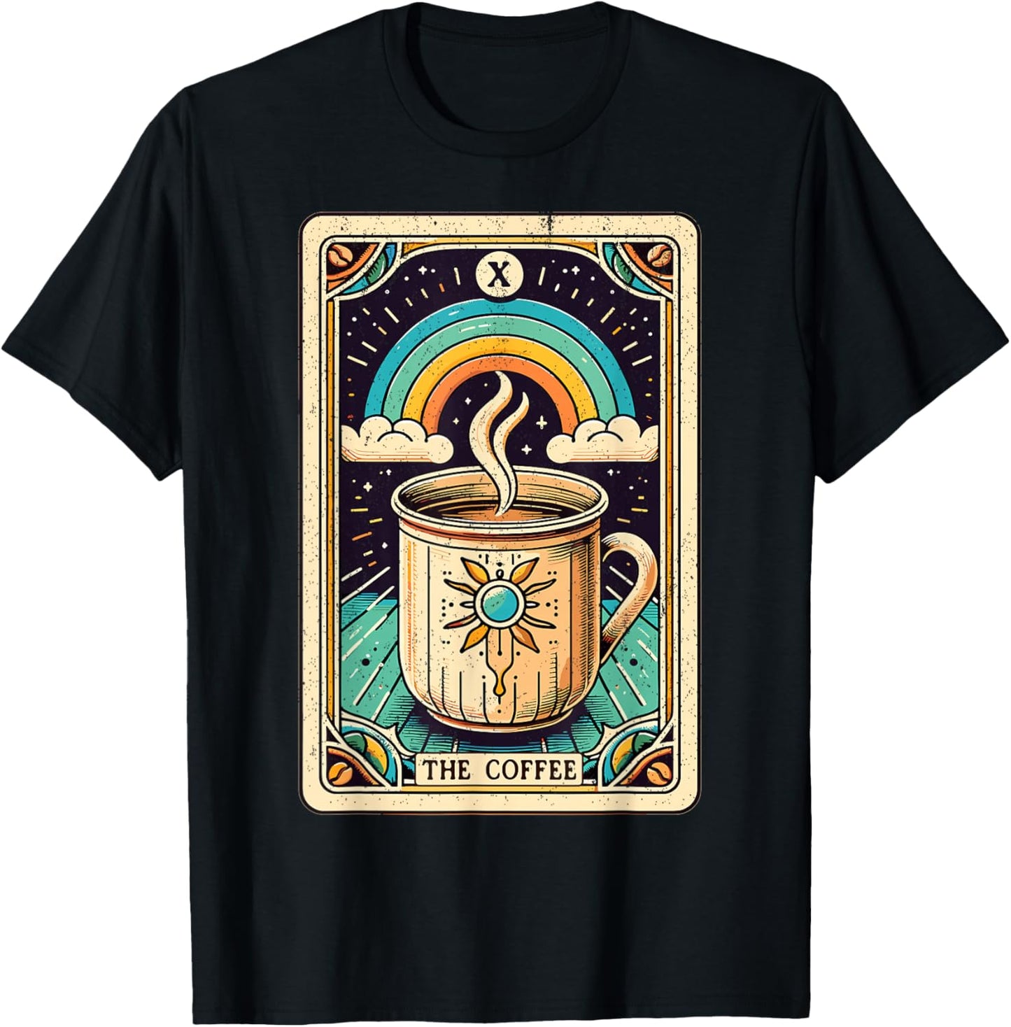 Coffee Tarot Card Designs The Coffee Tarot Card Coffee Lover Funny Coffee T-Shirt - T-Shirt | Black