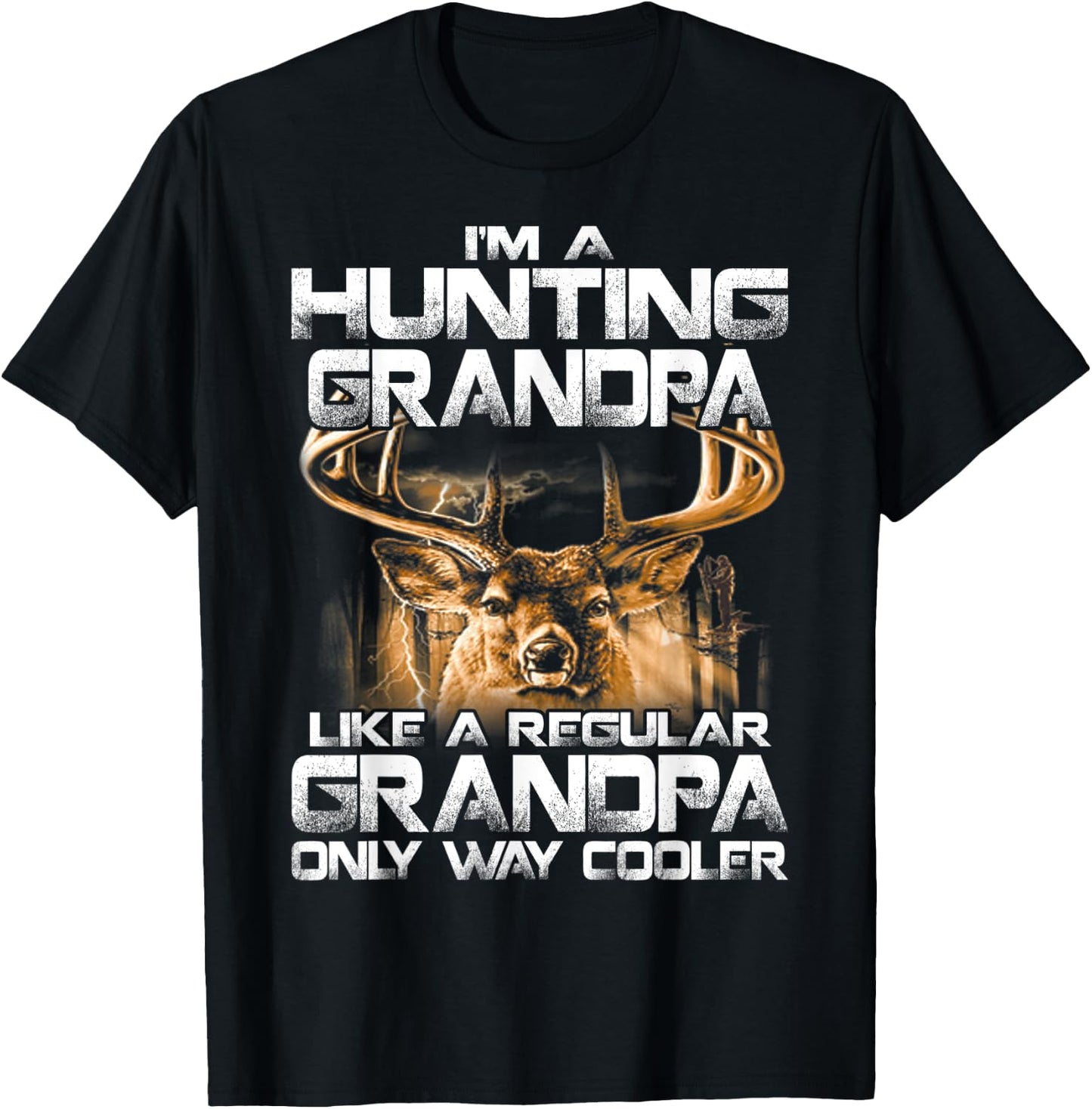 I'm a Hunting Grandpa Vintage Deer Grandfather Dad T-Shirt - T-Shirt | Black
