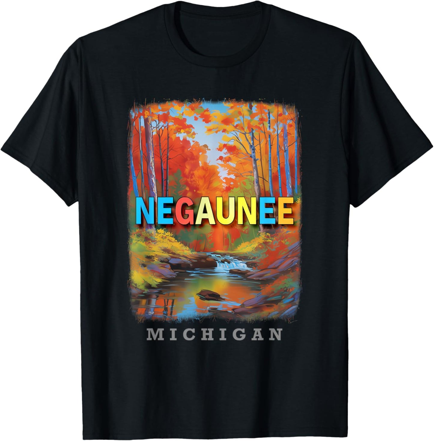 Negaunee Michigan MI Natural Beauty and Recreation SD689 T-Shirt - T-Shirt | Black