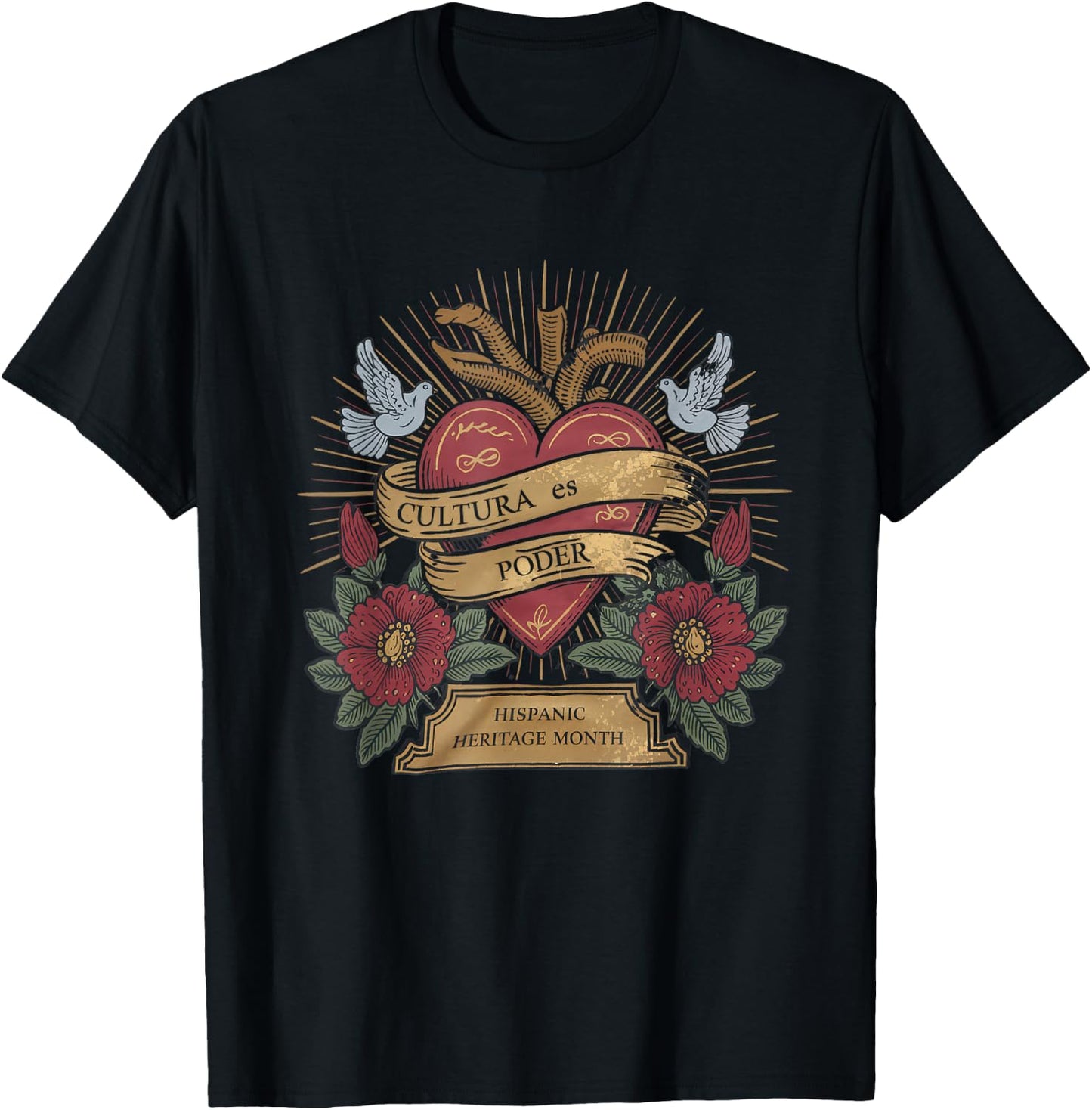 Cultura ES Poder Hispanic Heritage Latina Empowerment T-Shirt - T-Shirt | Black