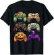 Halloween Skeleton Zombie Gaming Controllers Mummy Boys Kids T-Shirt - T-Shirt | Black