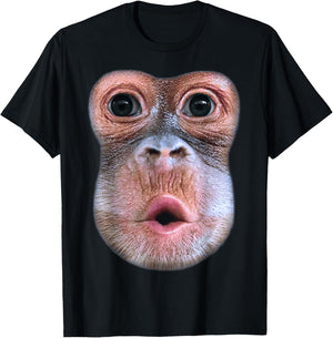 Lustiger Affe bläst Bauchgesicht, Affe Blow Bauch Gesicht T-Shirt - T-Shirt | Black