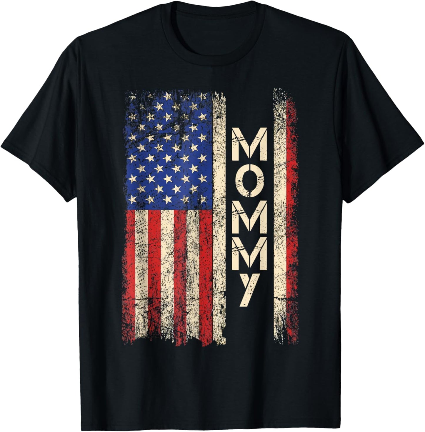 Mommy American Flag Mother's Day T-Shirt - T-Shirt | Black