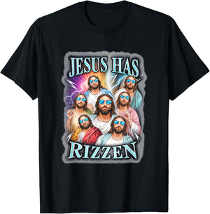Jesus Has Rizzen Christian Faith Religion Belief T-Shirt - T-Shirt | Black