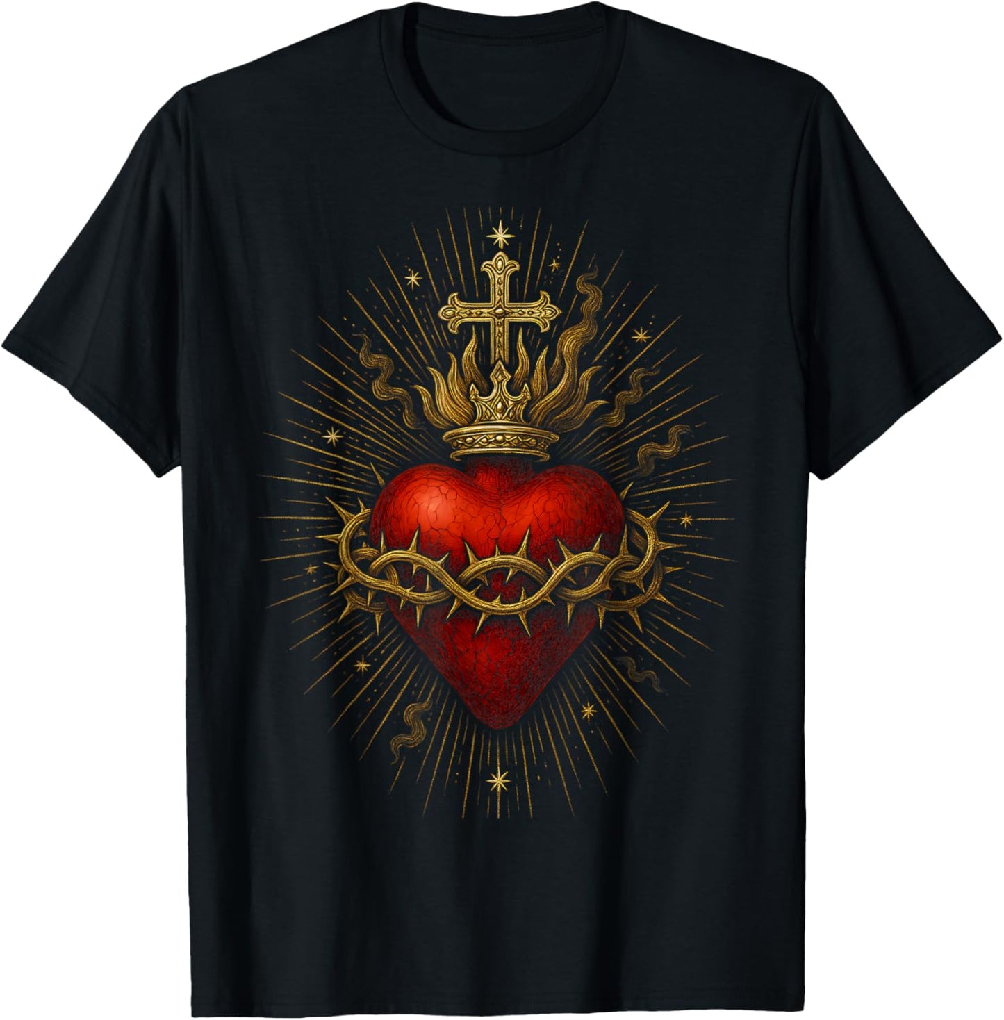 Sacred Heart of Jesus Catholic Christian Church Faith T-Shirt - T-Shirt | Black
