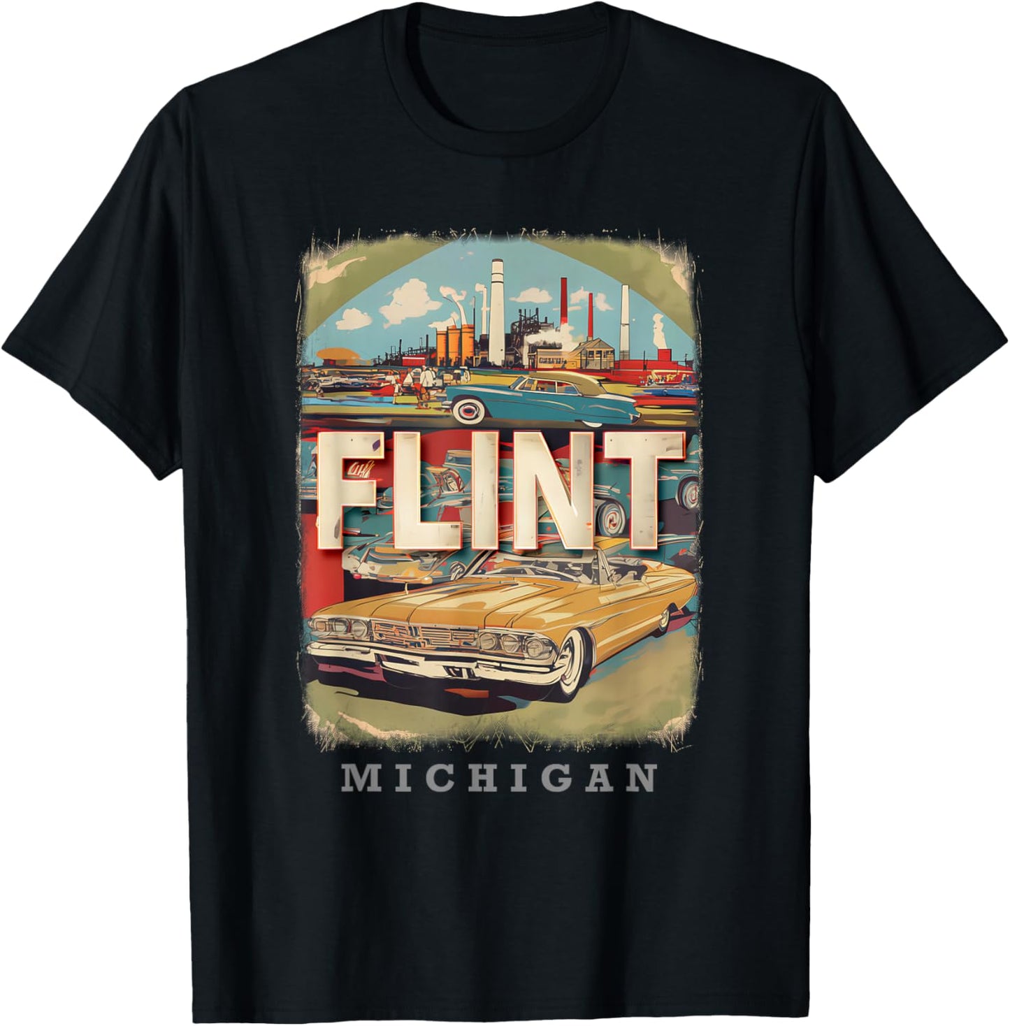 Flint Michigan MI Auto City SD410 T-Shirt - T-Shirt | Black
