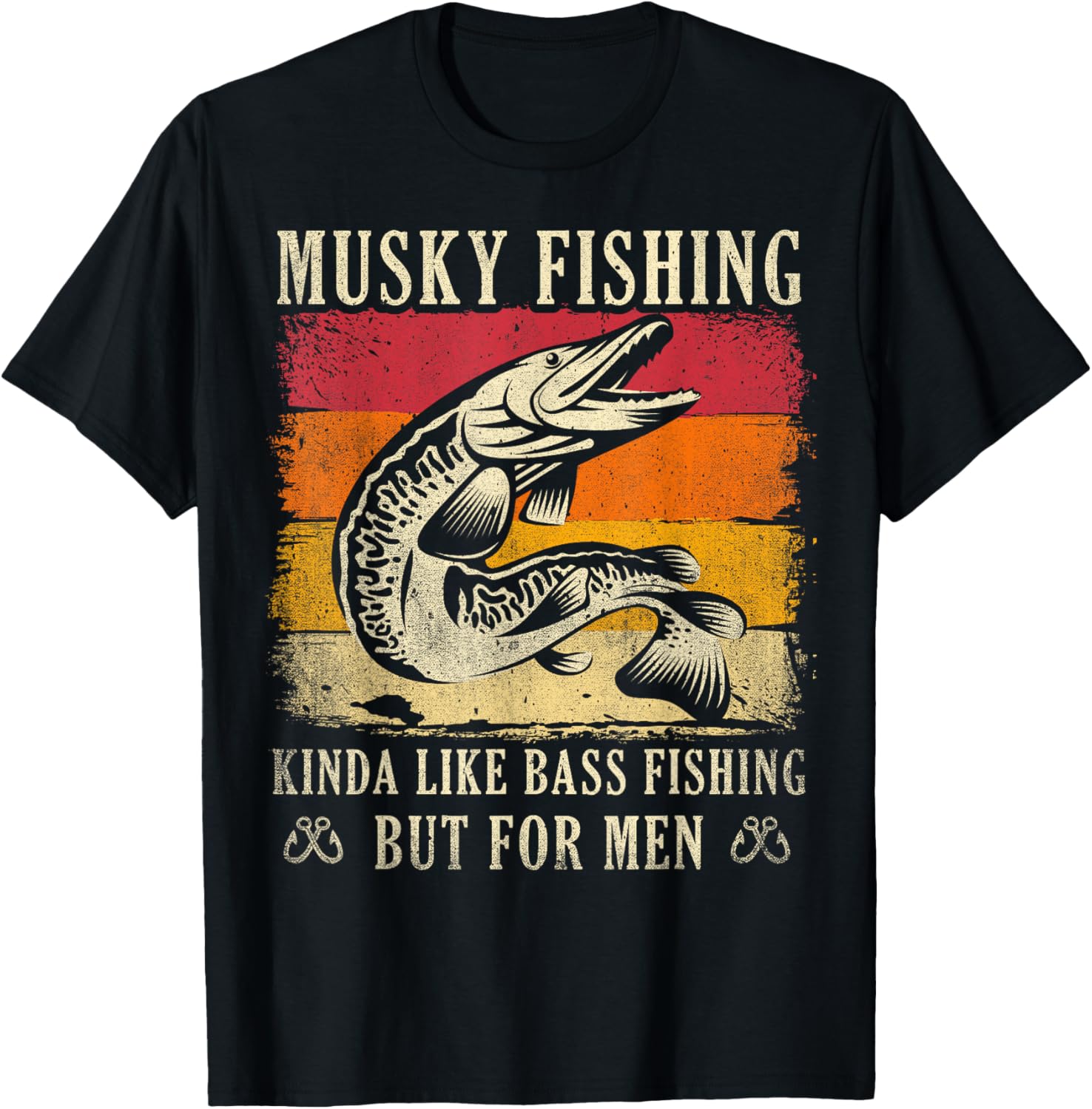 Kinda Like Bass Fishing - But - Musky Fishing T-Shirt - T-Shirt | Black