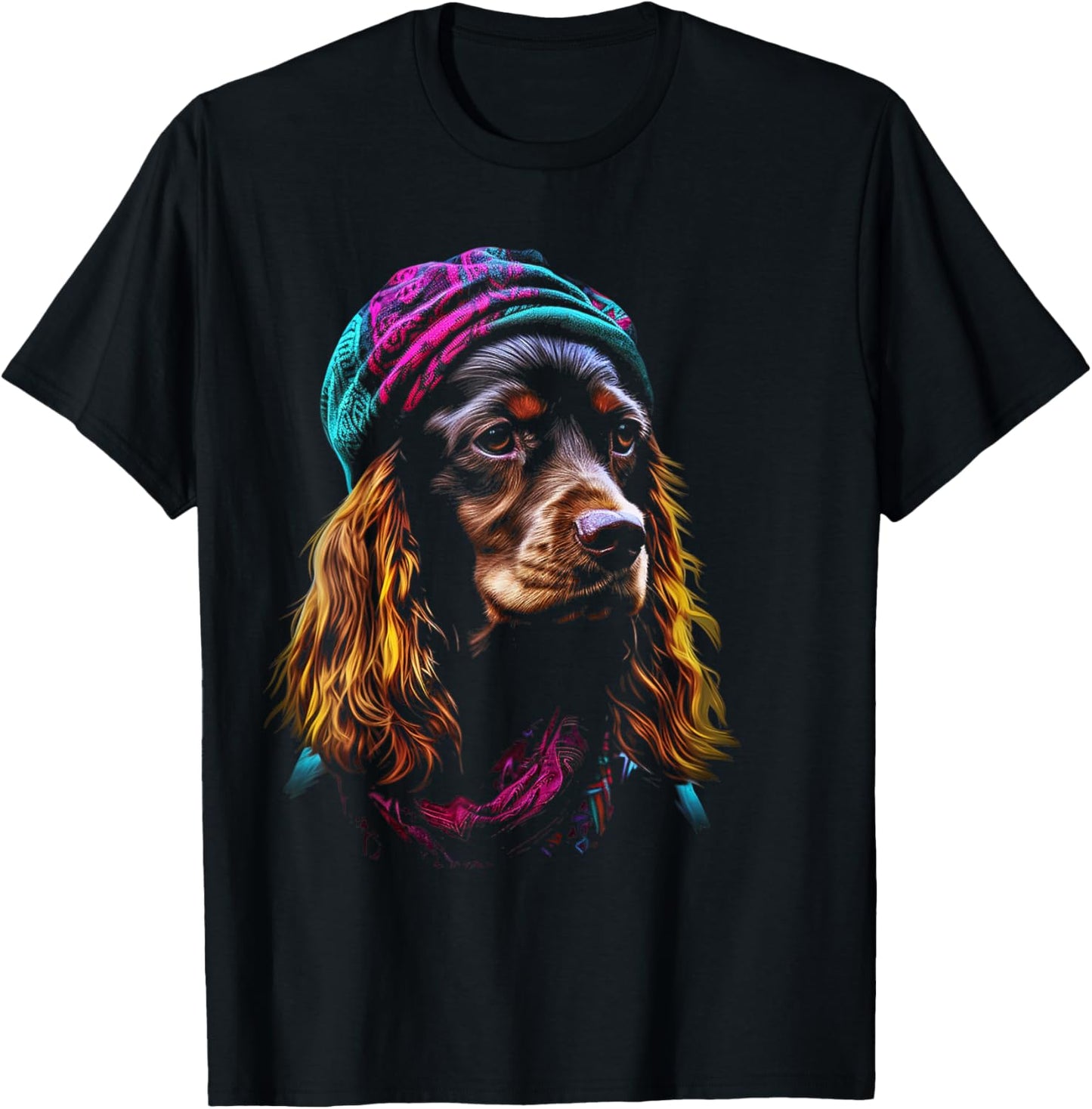 Cocker Spaniel Graphic Pet Art Dog Cocker Spaniel Women Kids T-Shirt - T-Shirt | Black