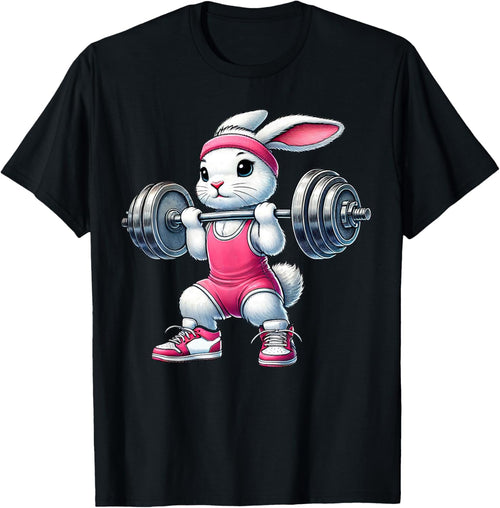 Easter Bunny Lifting Weight Gym Fitness Workout Training