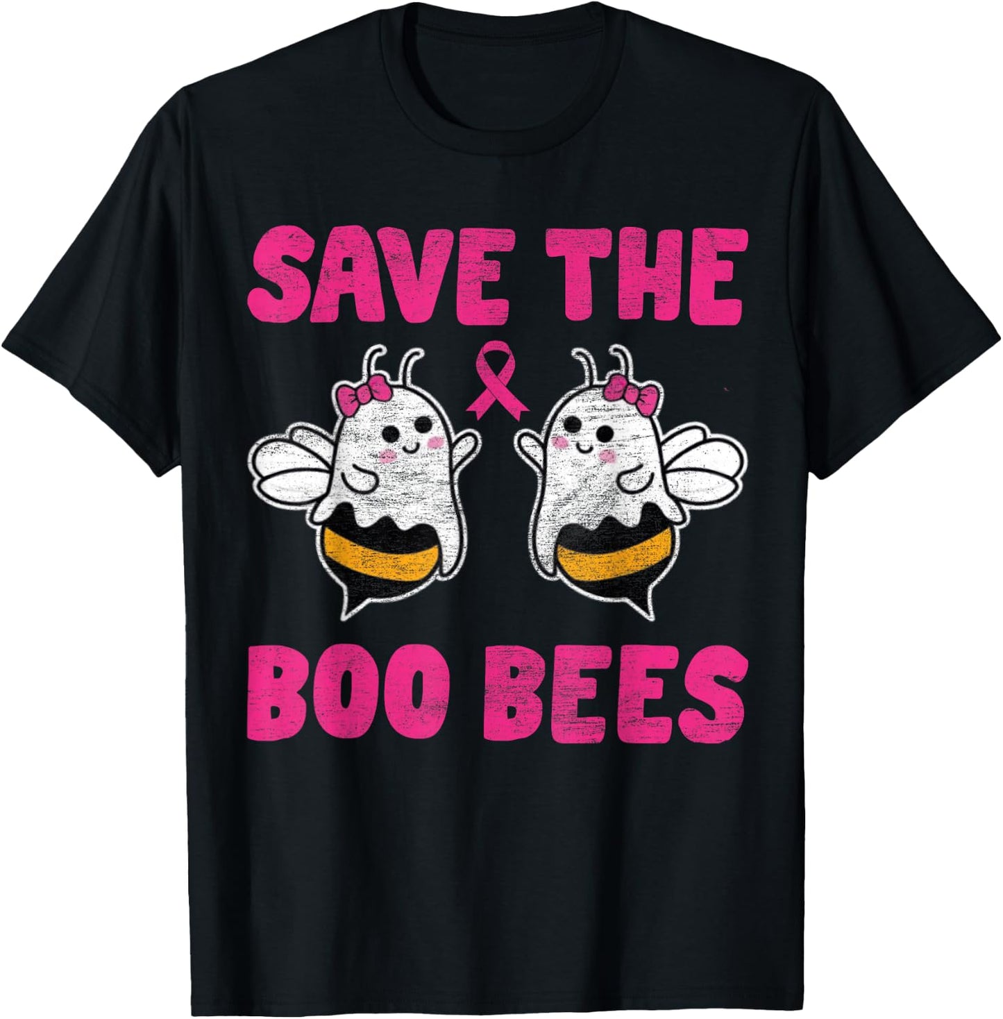 Save The Boo bees Breast Cancer Awareness Halloween Women T-Shirt - T-Shirt | Black