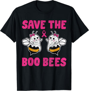 Save The Boo bees Breast Cancer Awareness Halloween Women T-Shirt - T-Shirt | Black