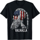 Until Valhalla, Skull American Flag, Viking US Patriot T-Shirt - T-Shirt | Black