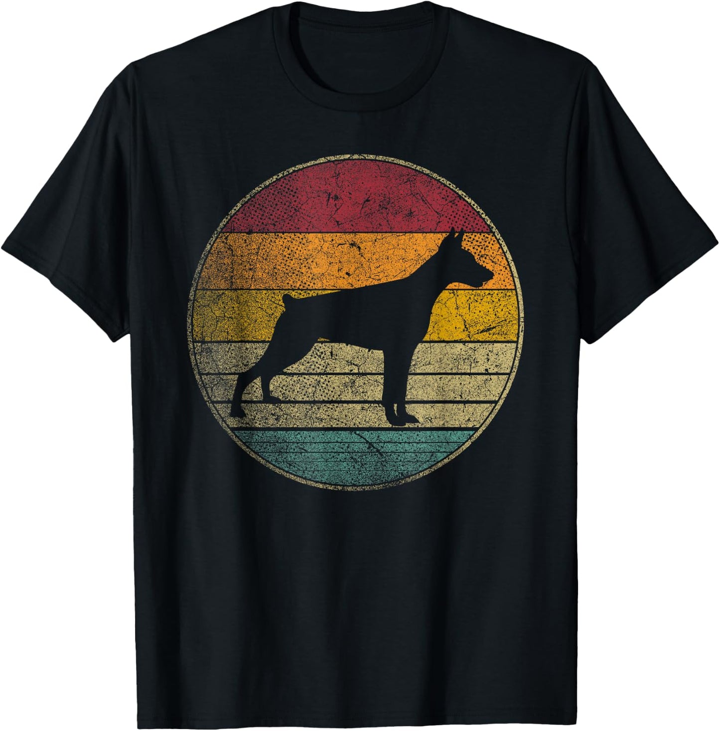Doberman Pinscher Dog Vintage Distressed Retro Style Gift T-Shirt - T-Shirt | Black