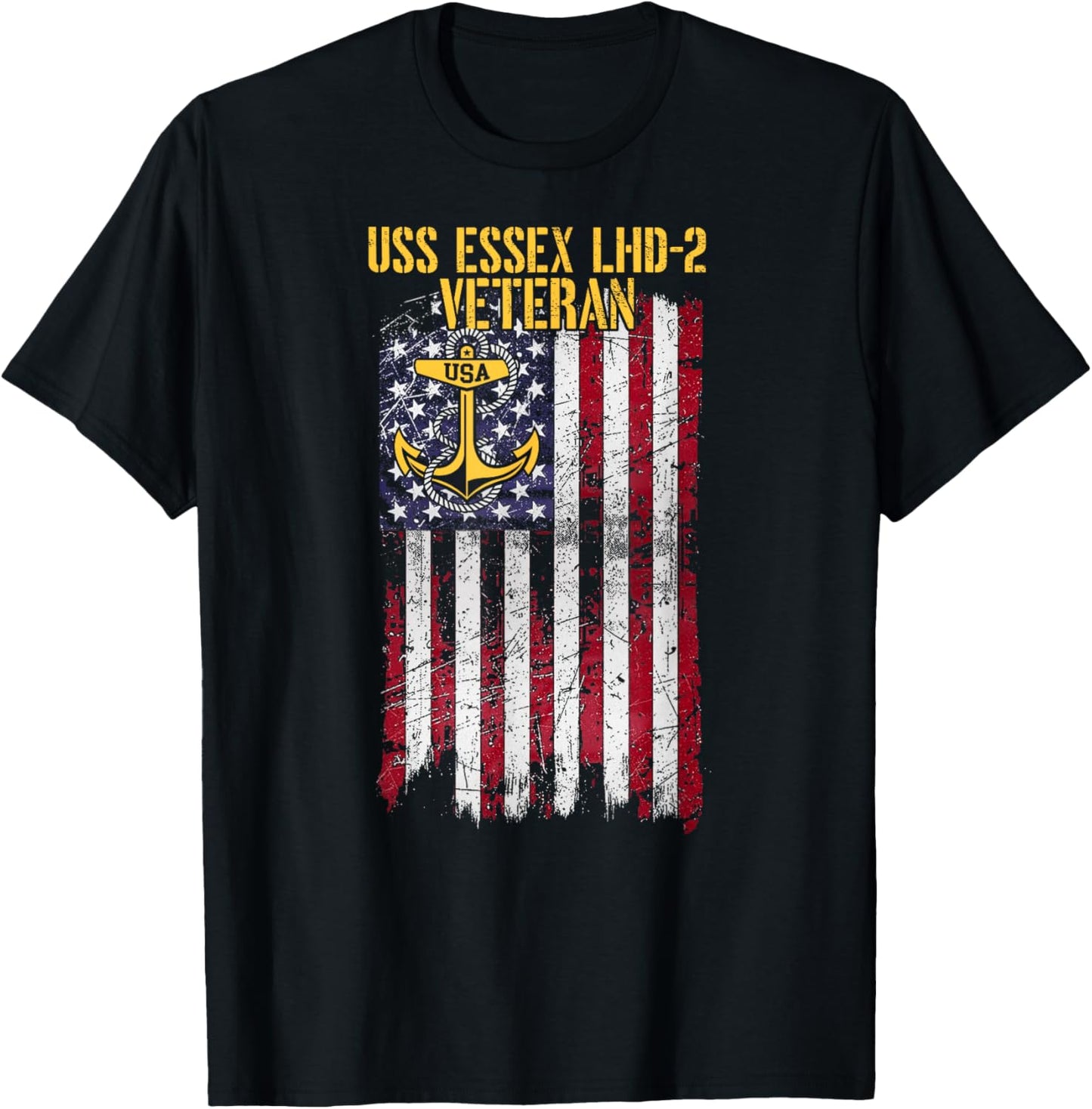 USS Essex LHD-2 Amphibious Assault Ship Veteran T-Shirt - T-Shirt | Black