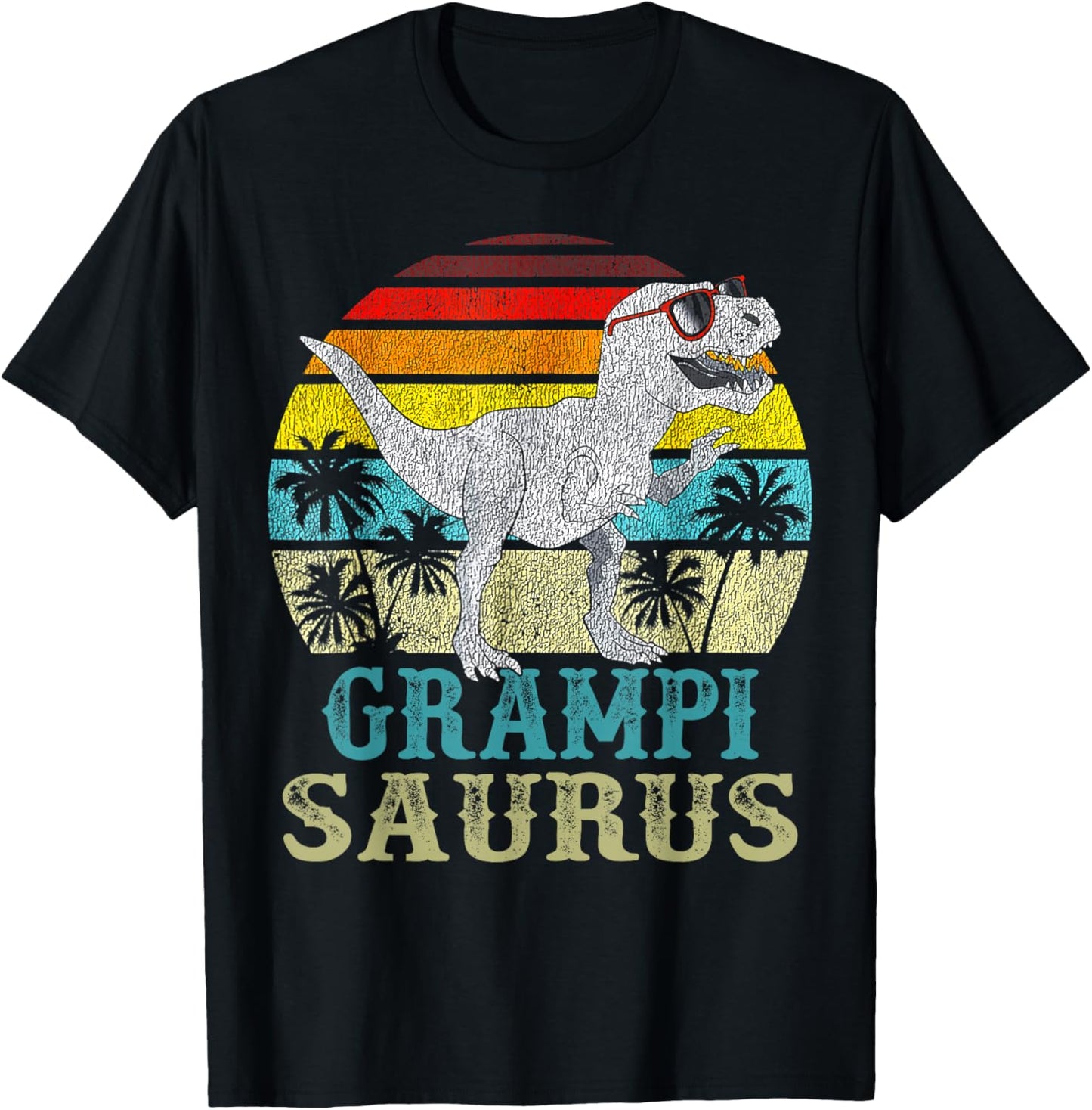 Grampisaurus T Rex Dinosaur Grampi Saurus Family Matching T-Shirt - T-Shirt | Black