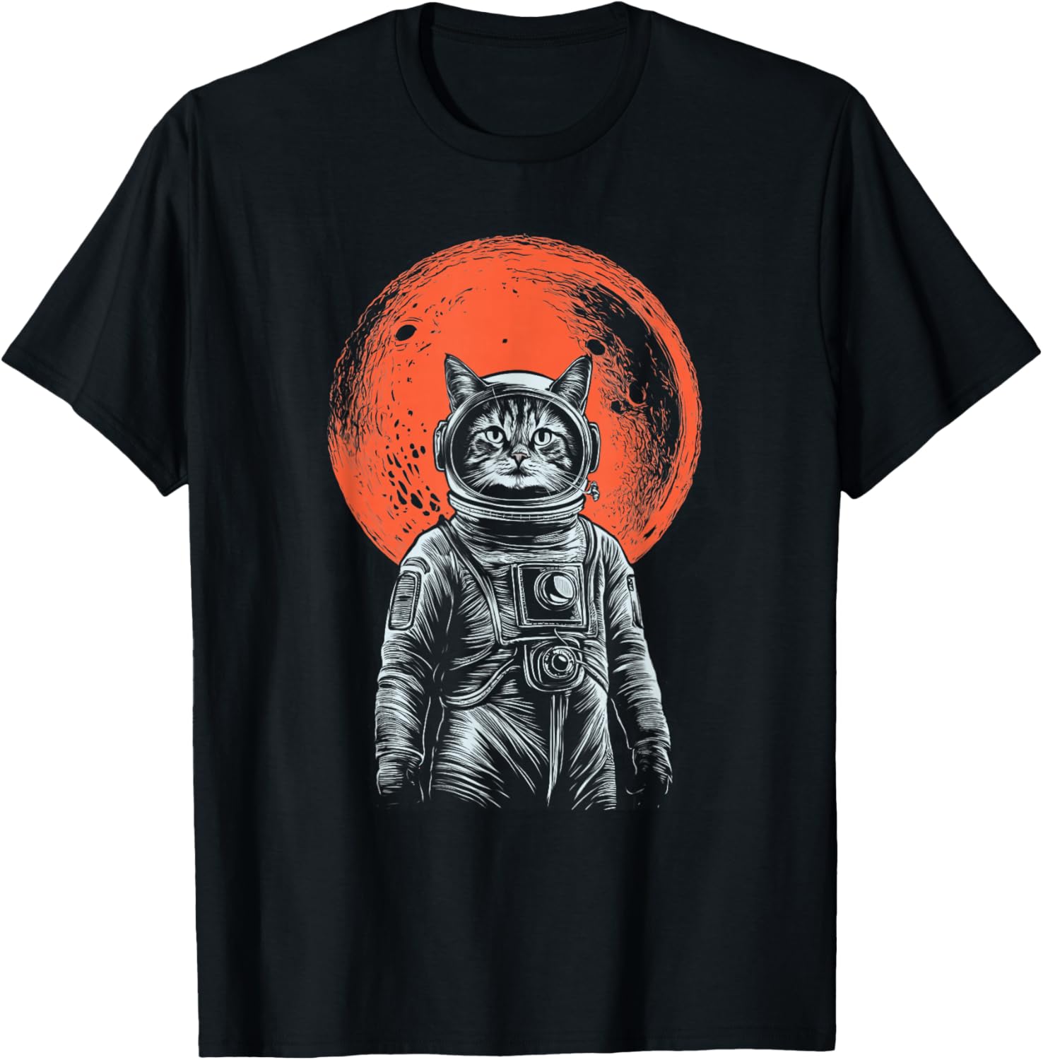 Space Cat Astronaut Cat Good Luck Cat Vintage Women T-Shirt - T-Shirt | Black