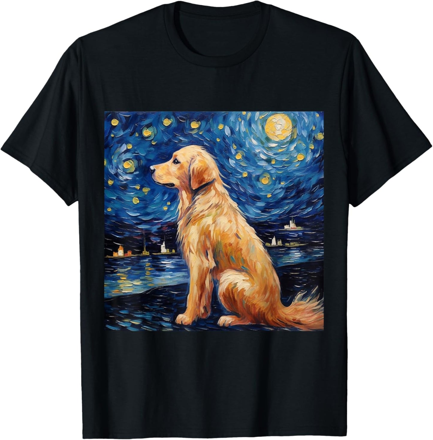 Golden Retriever Sternennacht - Golden Retriever T-Shirt - T-Shirt | Black