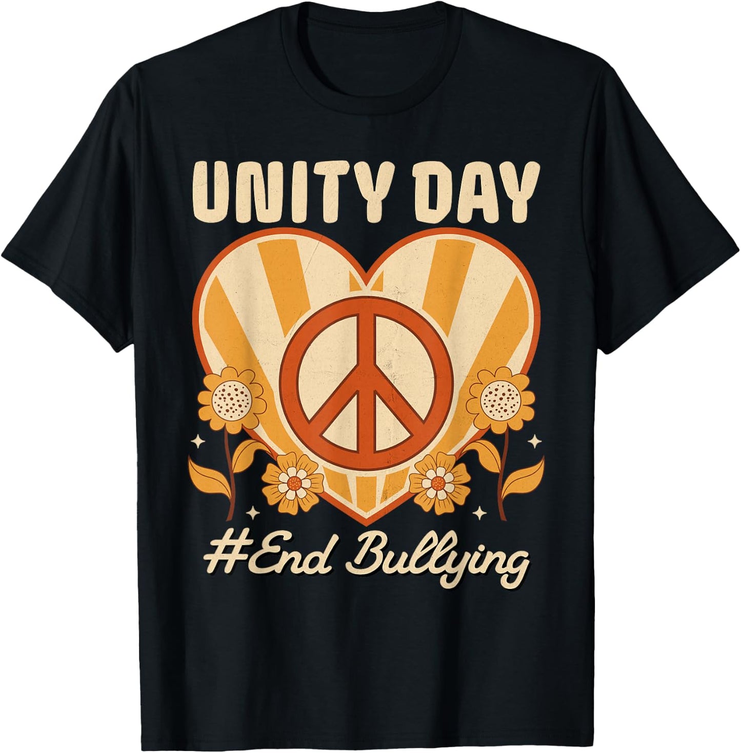 Unity Day Orange Anti Bullying Kindness For Kids teachers T-Shirt - T-Shirt | Black
