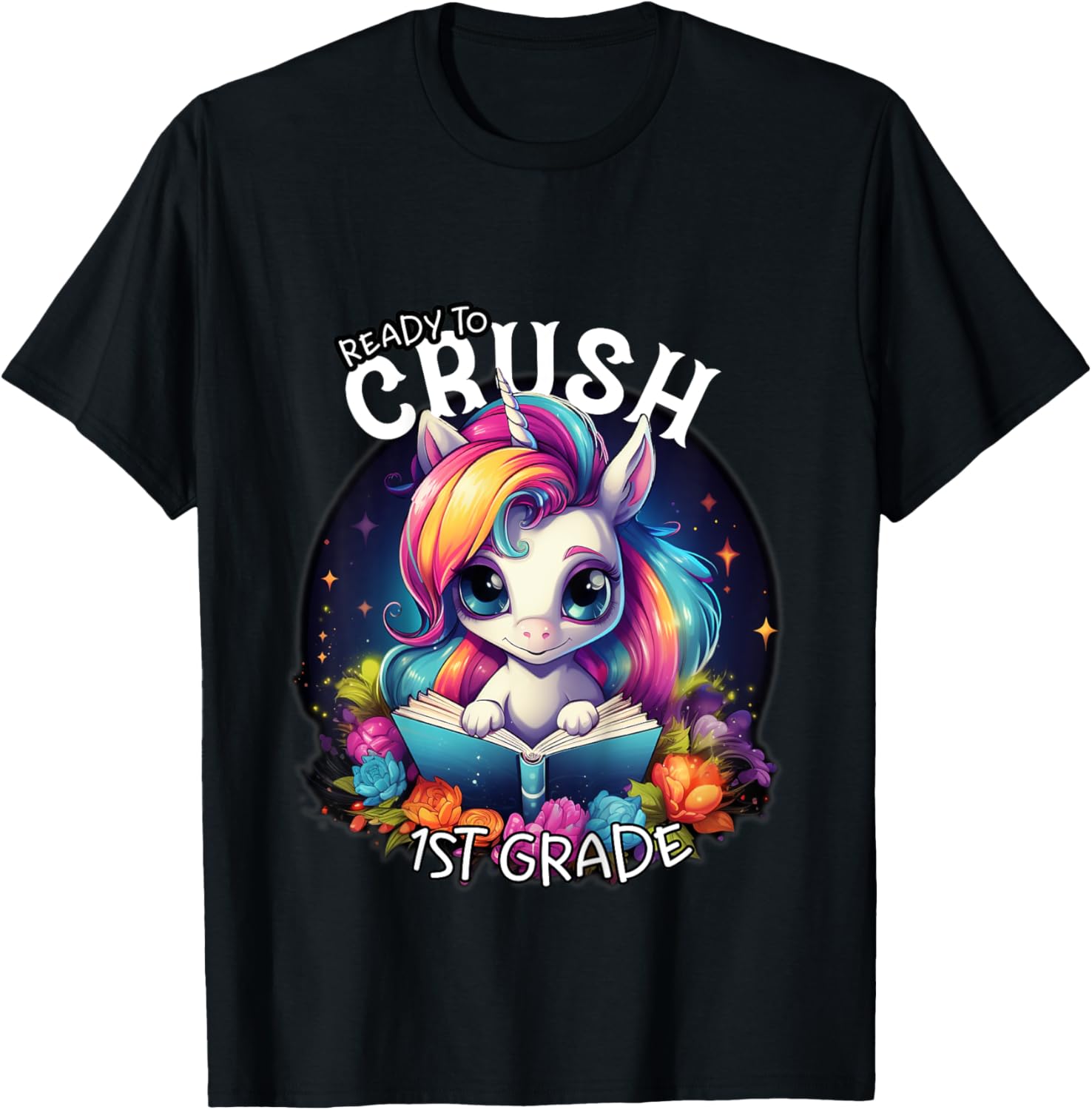 Kids Ready to Crush 1st grade Unicorn goodbye Kindergarten school T-Shirt - T-Shirt | Black