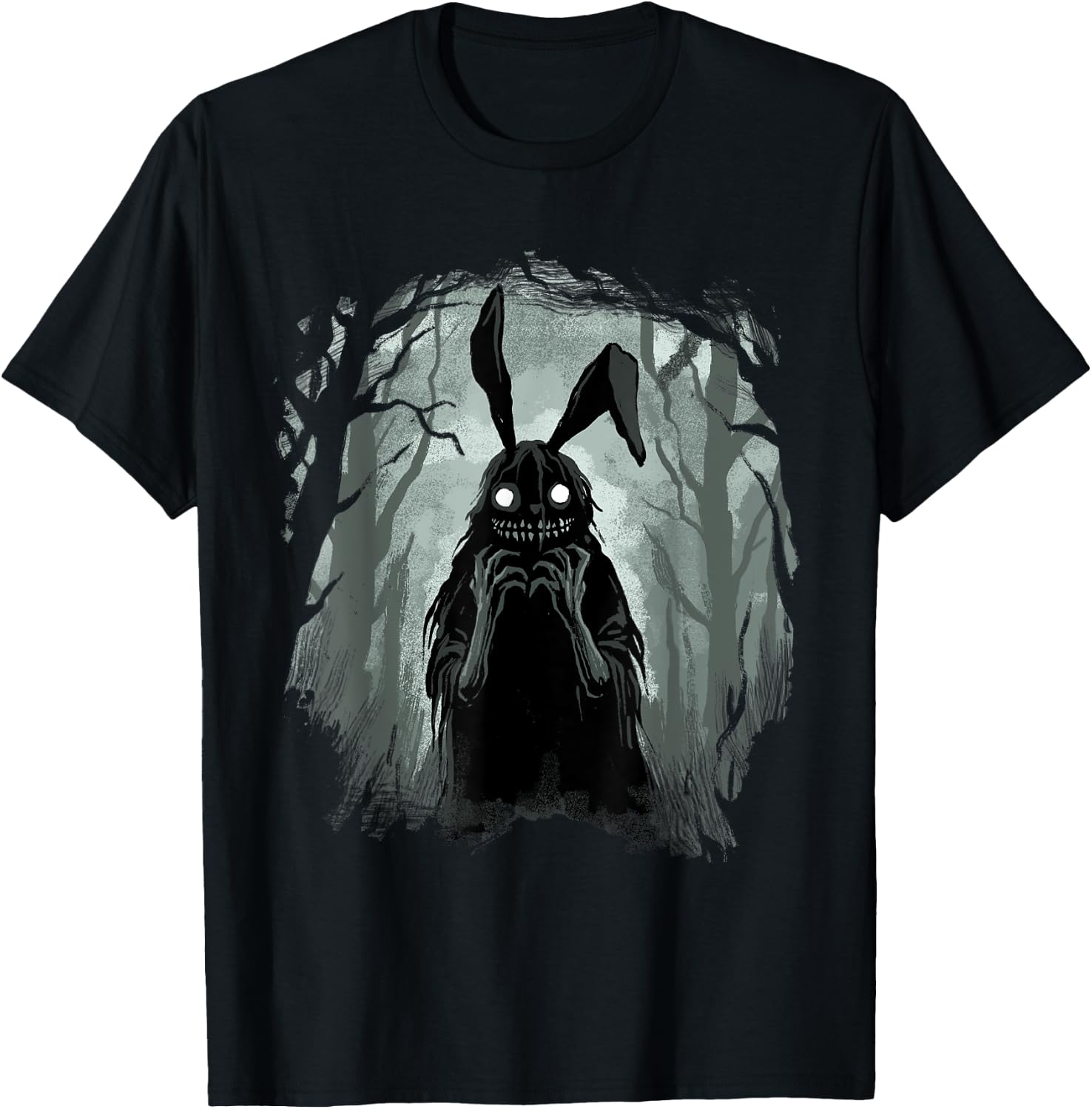 Gothic Shirt Creepy Bunny Goth Rabbit Evil Rabbit Weirdcore T-Shirt - T-Shirt | Black