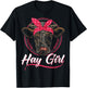 Hay Girl Farming Heifer Calf Cattle Lover Bandana T-Shirt - T-Shirt | Black