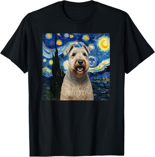 Wheaten Terrier Starry Night Dog Lover Gift Men Women Kids T-Shirt - T-Shirt | Black