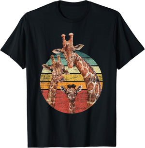 Animal Lover Family African Safari Giraffe T-Shirt - T-Shirt | Black
