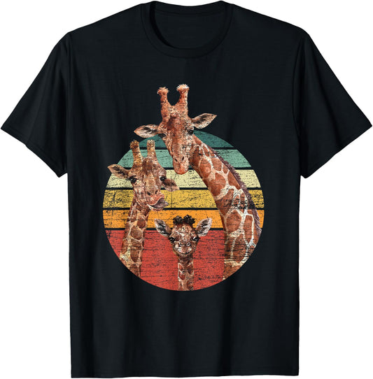 Animal Lover Family African Safari Giraffe T-Shirt - T-Shirt | Black