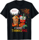 Happy Thanksgiving Merry Christmas Happy Thanksmas Coffee T-Shirt - T-Shirt | Black