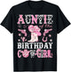Auntie Of The Birthday Cow-Girl Pink Disco Rodeo Western T-Shirt - T-Shirt | Black