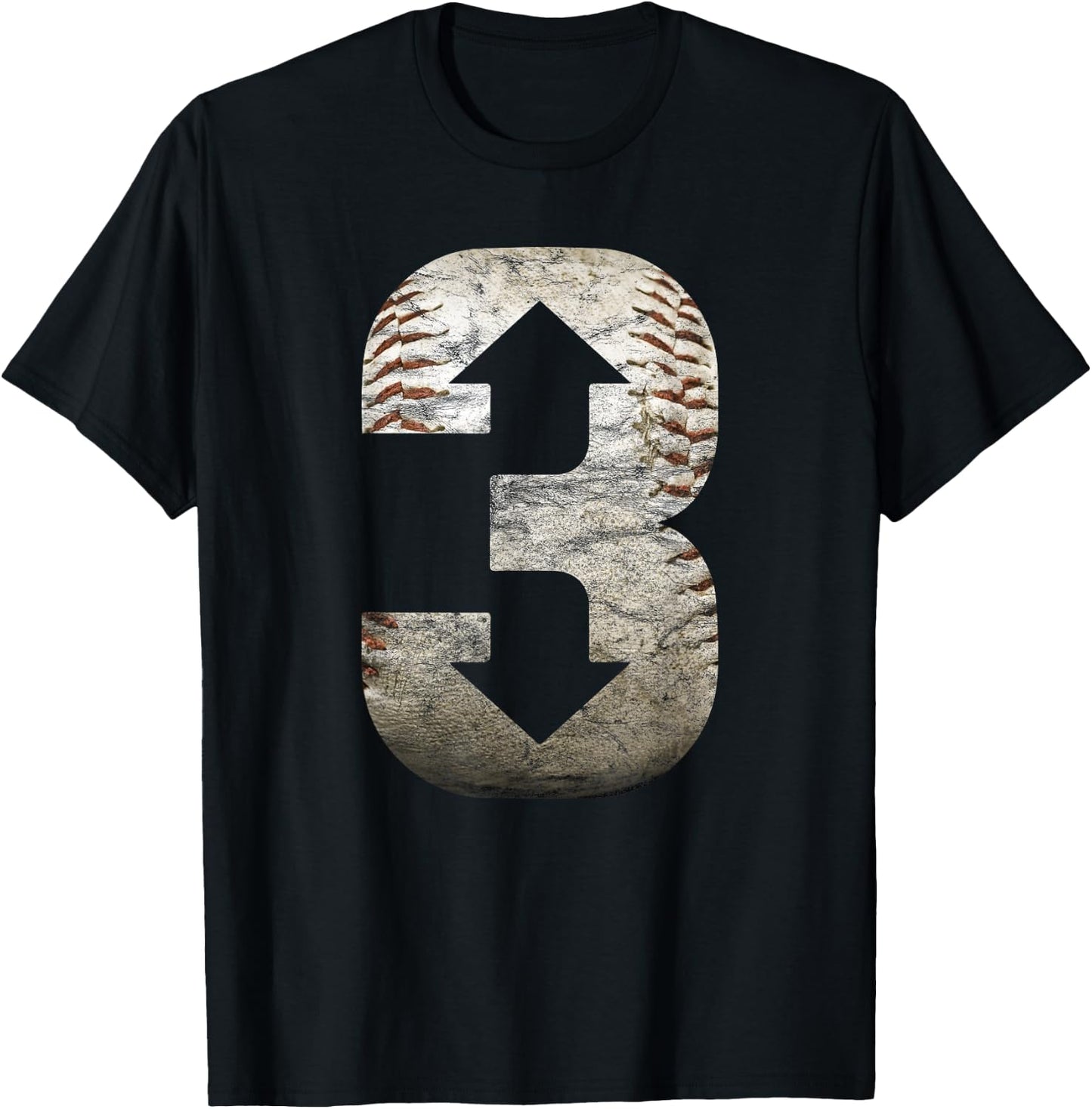 3 Up 3 Down | Three Up Three Down Baseball T-Shirt - T-Shirt | Black
