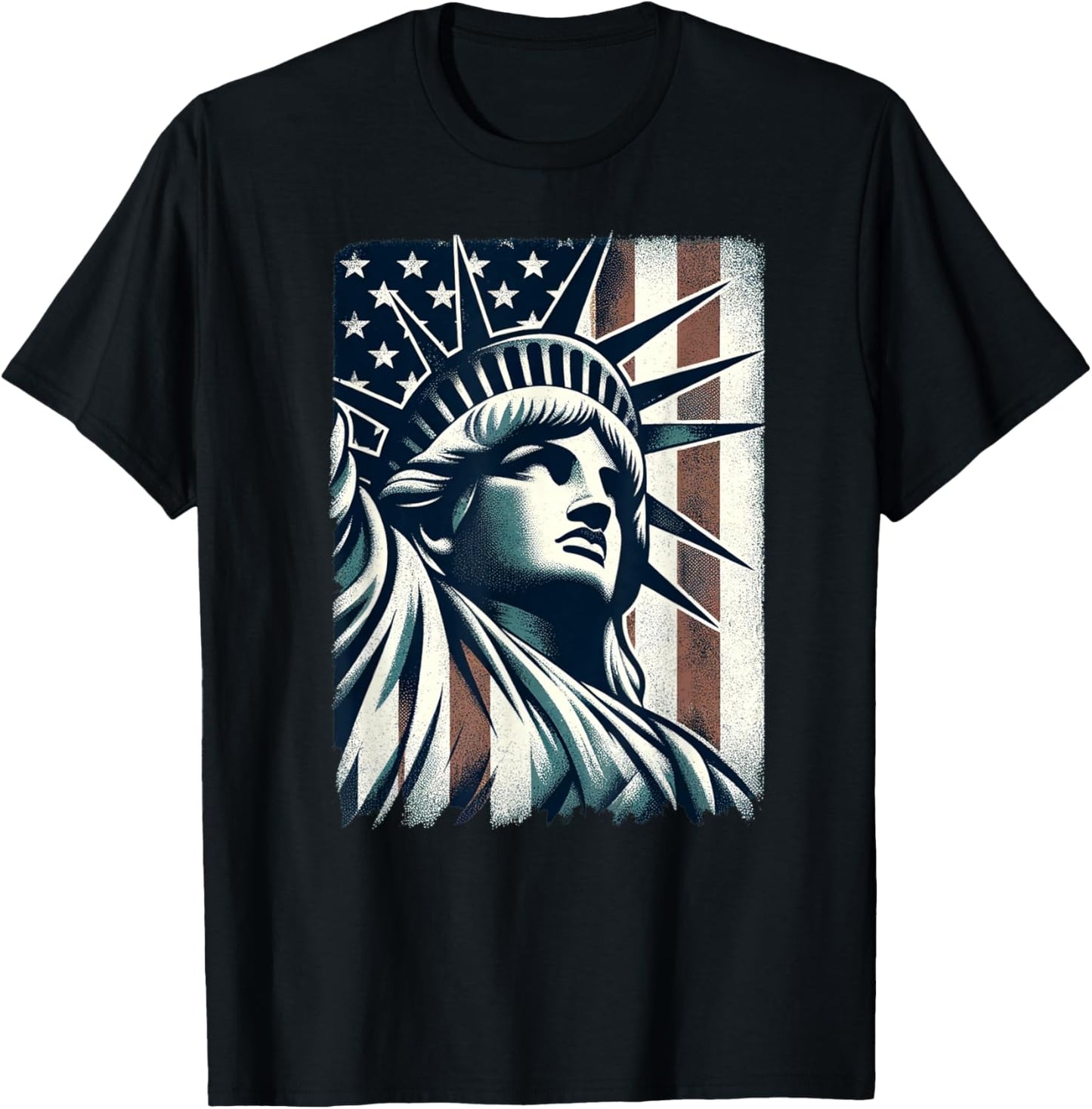 Statue of Liberty Iconic Freedom Symbol USA Landmark T-Shirt - T-Shirt | Black