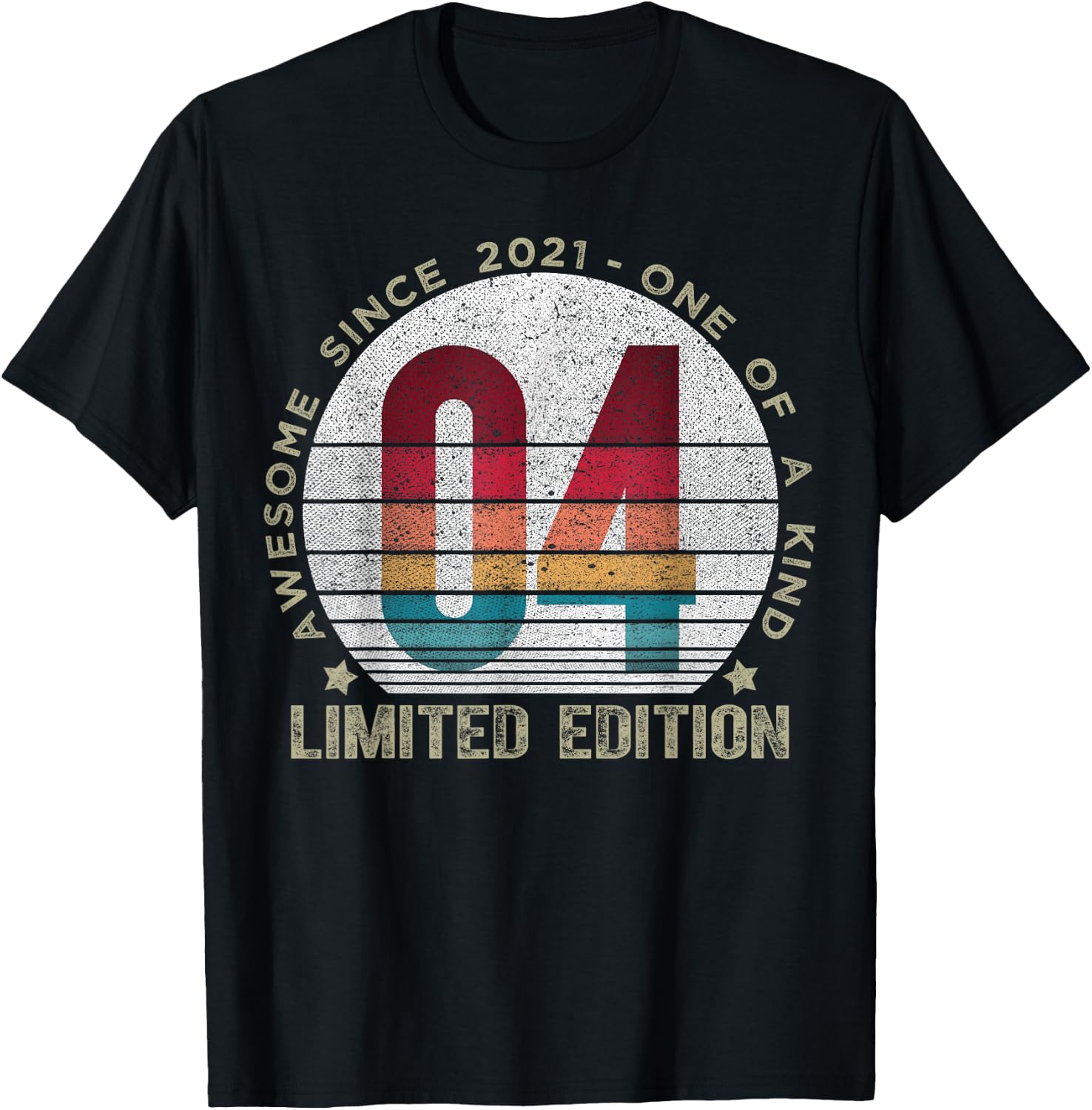 4 Year Old Gifts Vintage 2021 Limited Edition 4th Birthday T-Shirt - T-Shirt | Black