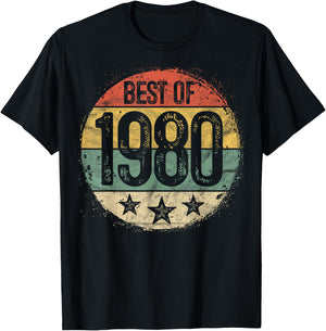Best Of 1980 45th Birthday Gifts Women 45 Year Old T-Shirt - T-Shirt | Black
