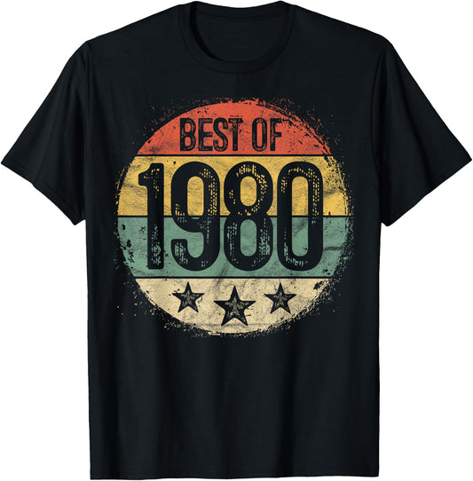 Best Of 1980 45th Birthday Gifts Women 45 Year Old T-Shirt - T-Shirt | Black